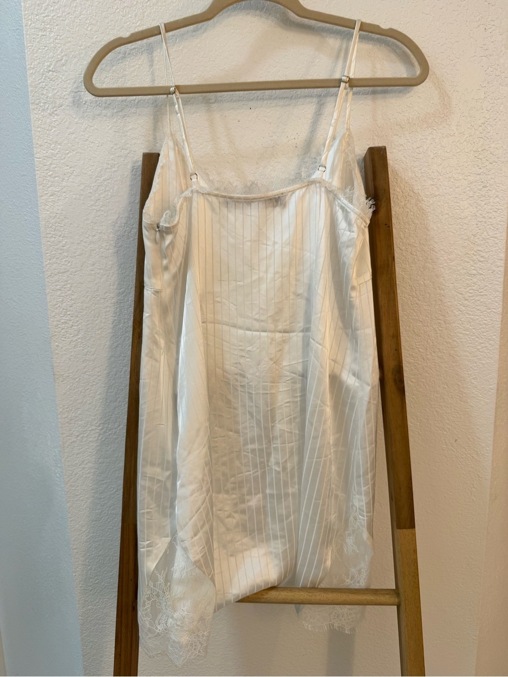 House of Harlow 1960 Ivory Lace-Trim Slip Romantic Dress Satin Whimsical Size S - Picture 9 of 12